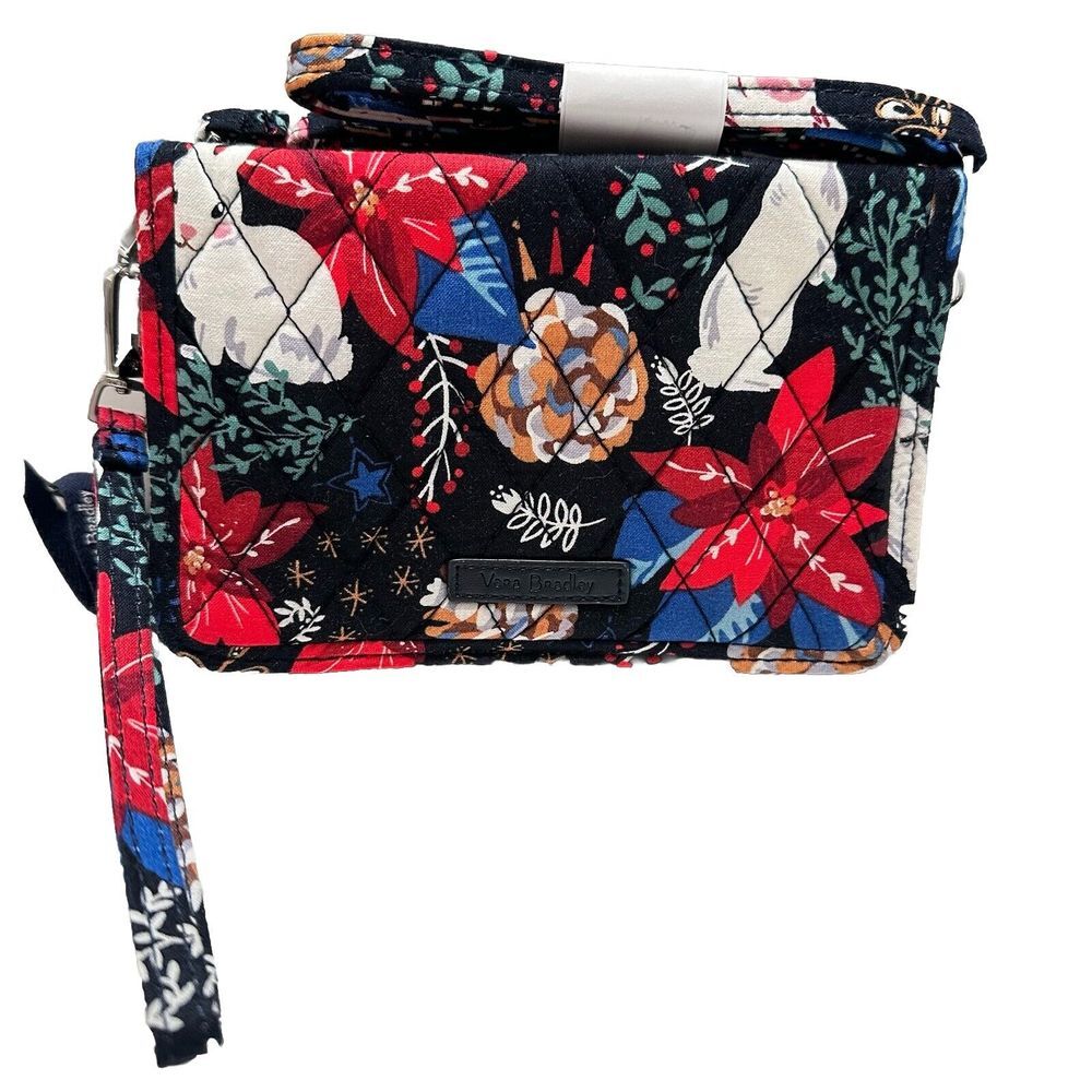 Vera Bradley RFID 3-in-1 Crossbody Bag Purse Wristlet Winter Forest‎ Print NWT